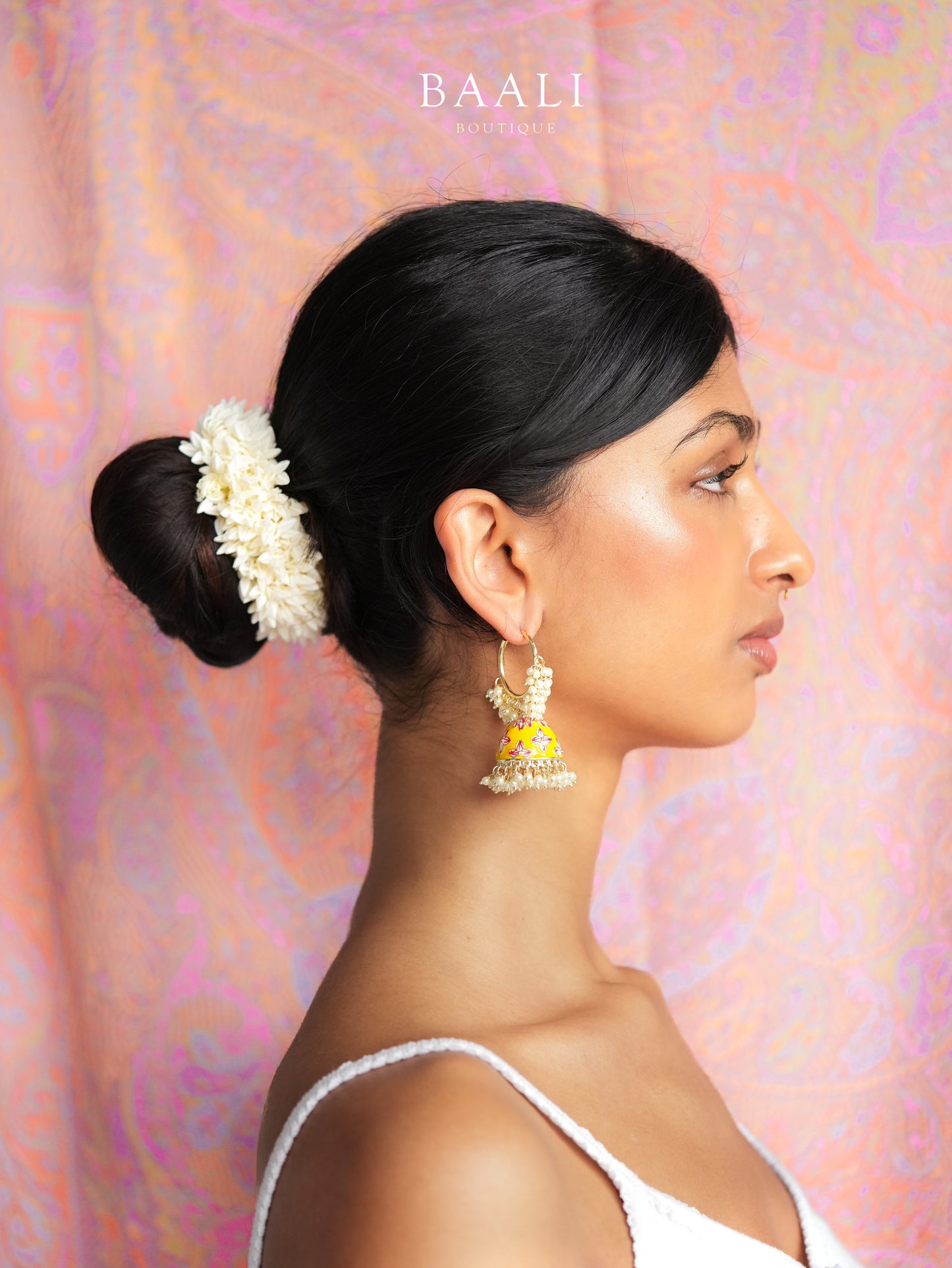 MISHTI - GREEN HOOP MEENAKARI JHUMKABALI EARRINGS