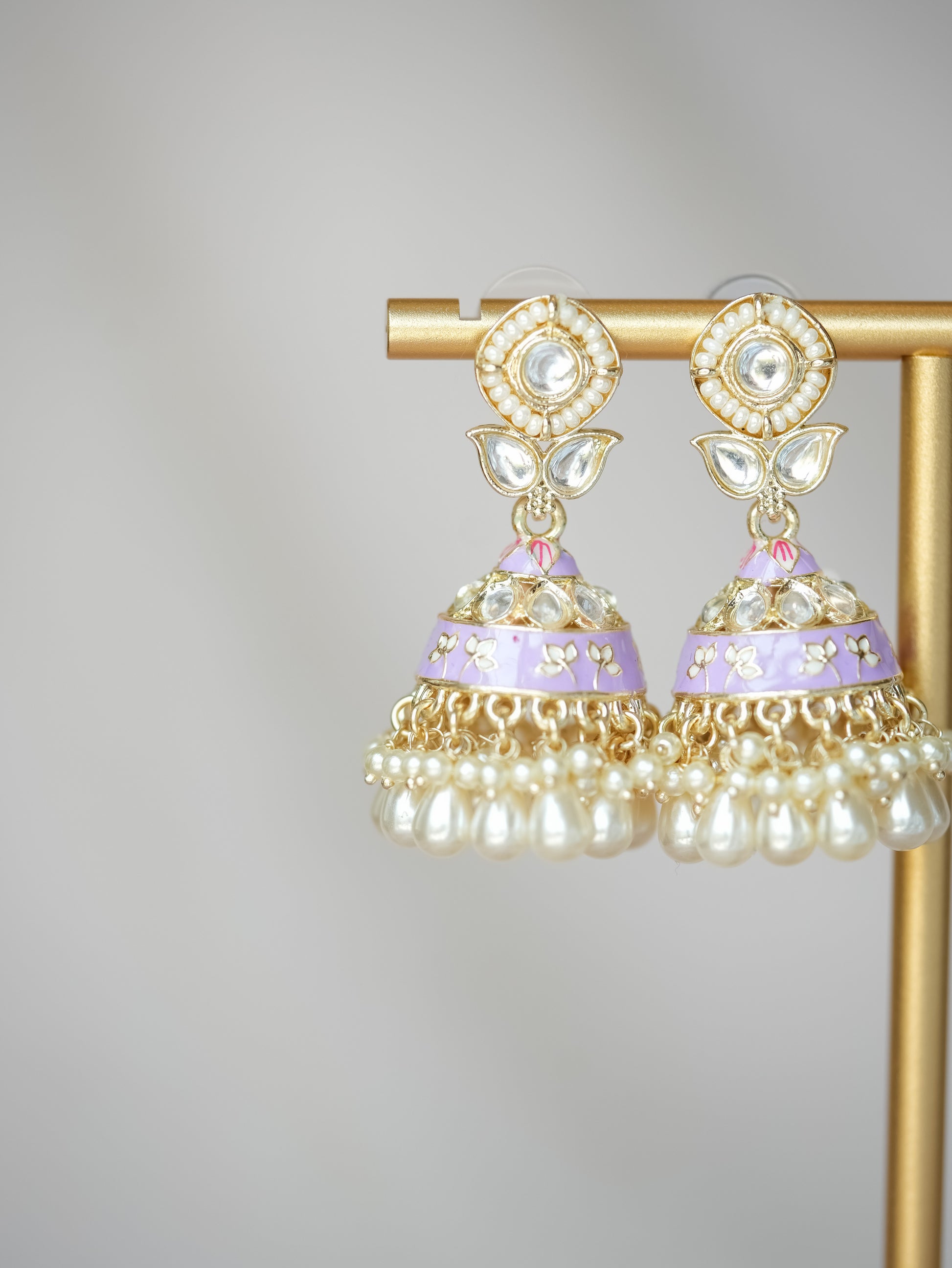 GULAAB - GREEN FLORAL MEENAKARI JHUMKA EARRINGS