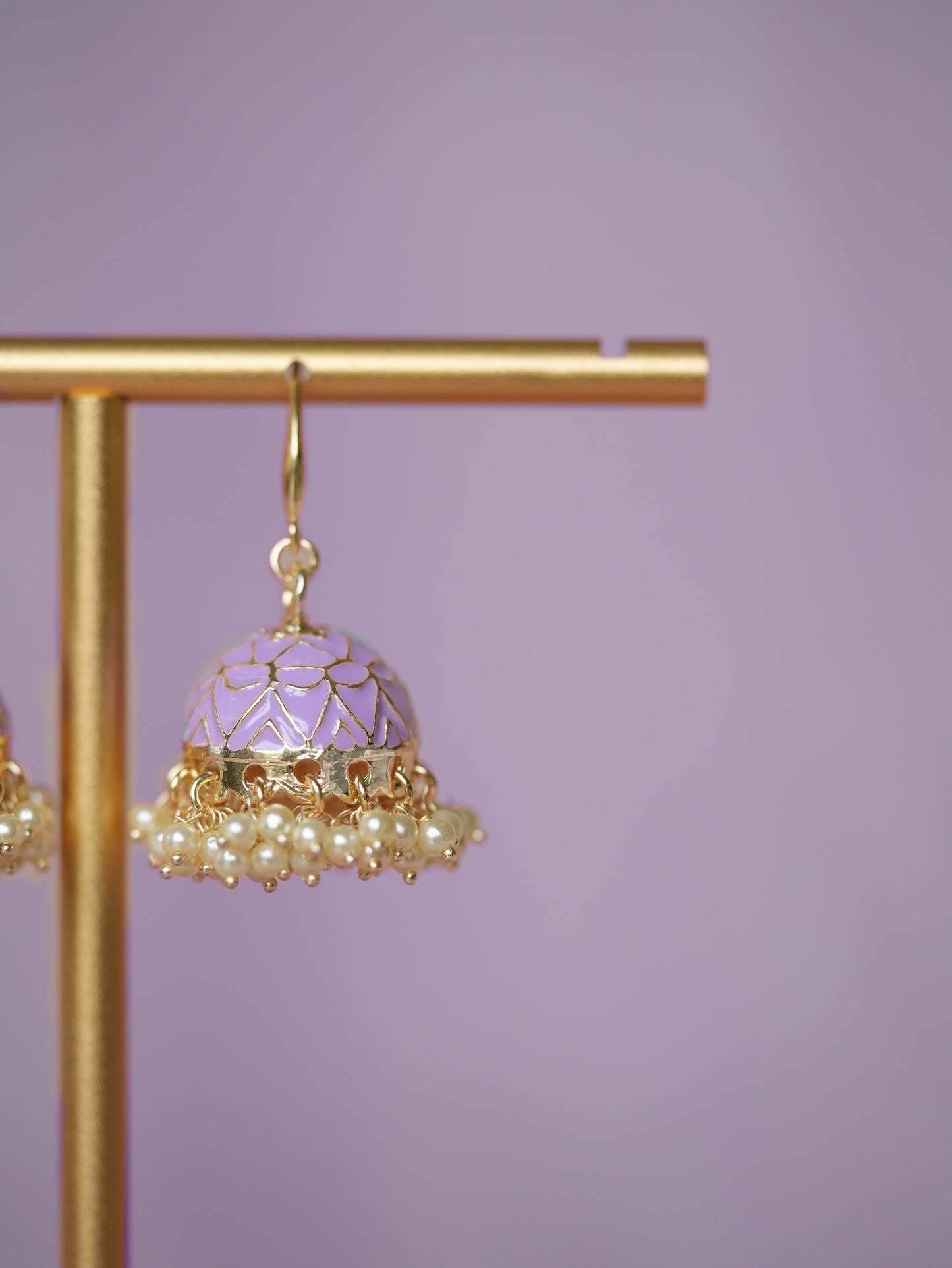 Sharbat Pink Drop Meenakari Mini Jhumka Earrings – Baali Boutique