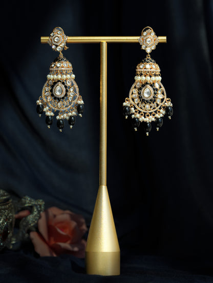 SHEHRZAD - GEMSTONE KUNDAN JHUMKA EARRINGS