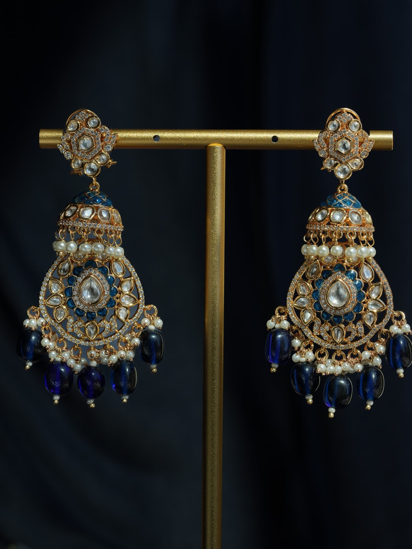 SHEHRZAD - GEMSTONE KUNDAN JHUMKA EARRINGS