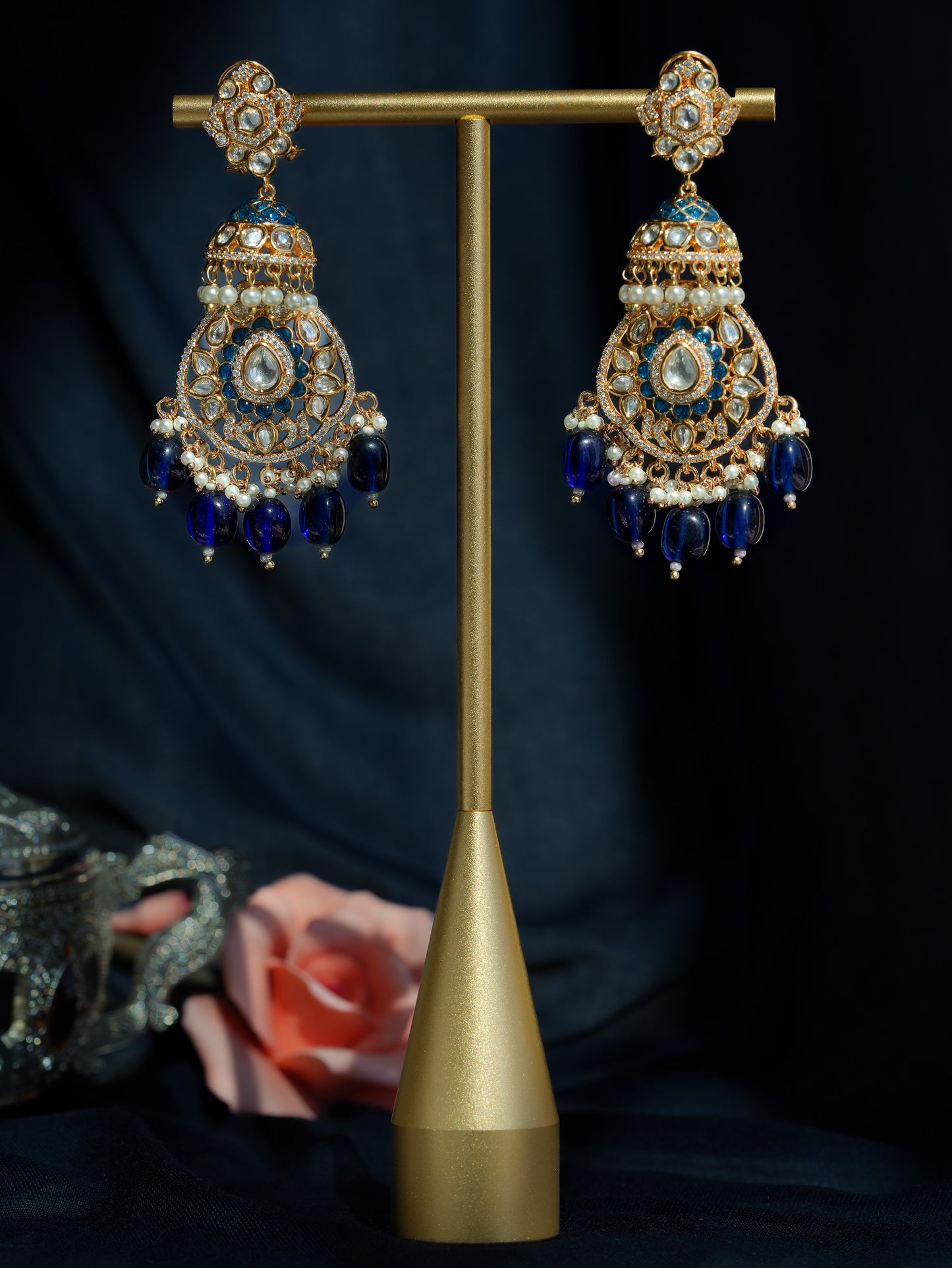 SHEHRZAD - GEMSTONE KUNDAN JHUMKA EARRINGS