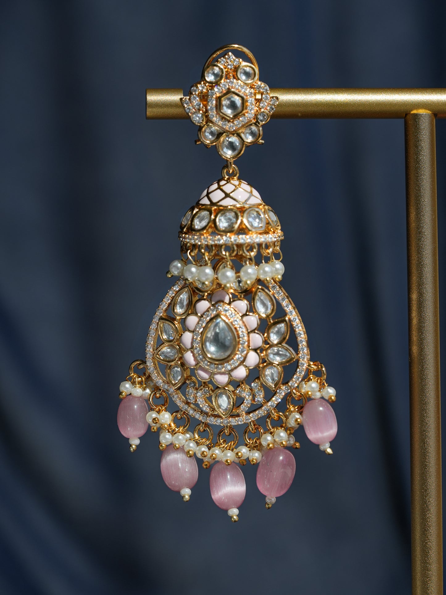 SHEHRZAD - GEMSTONE KUNDAN JHUMKA EARRINGS